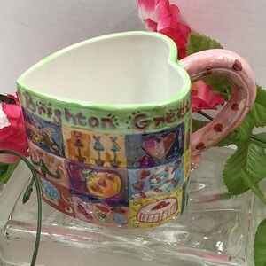 Brighton Greetings heart shaped mug